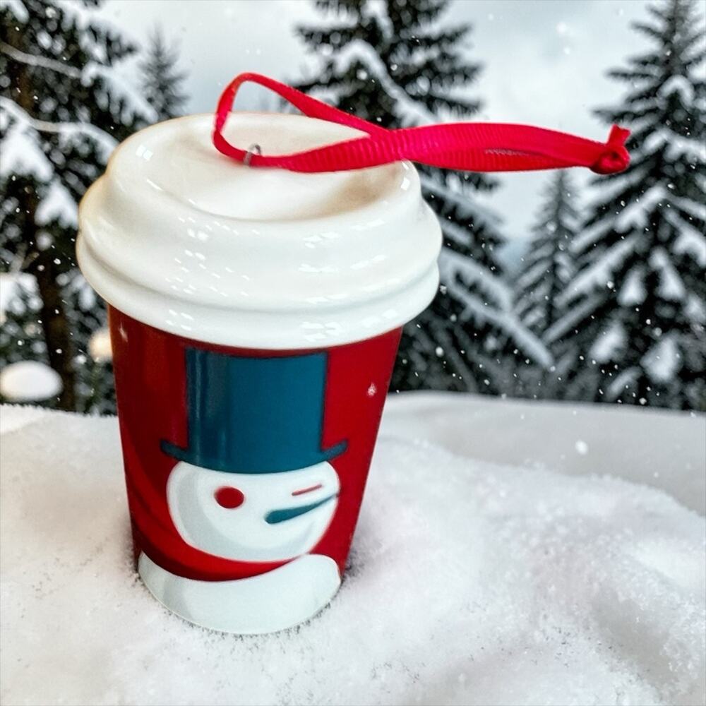 Starbucks Snowman Ornament Cup 2012 Holiday Coffee Mug EUC